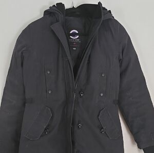 Women's Black Hooded Parka